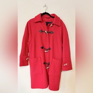 🇨🇦 Vintage Sears Red Wool Duffle Coat Made in Canada Size 10 Free Shipping